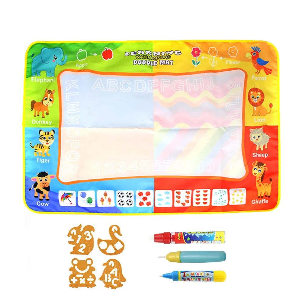 Jenilily Water Doodle Mat Travel Ativities Book Water Drawing Mat for  Toddlers Magic Pen Painting with Water Toy for Kids
